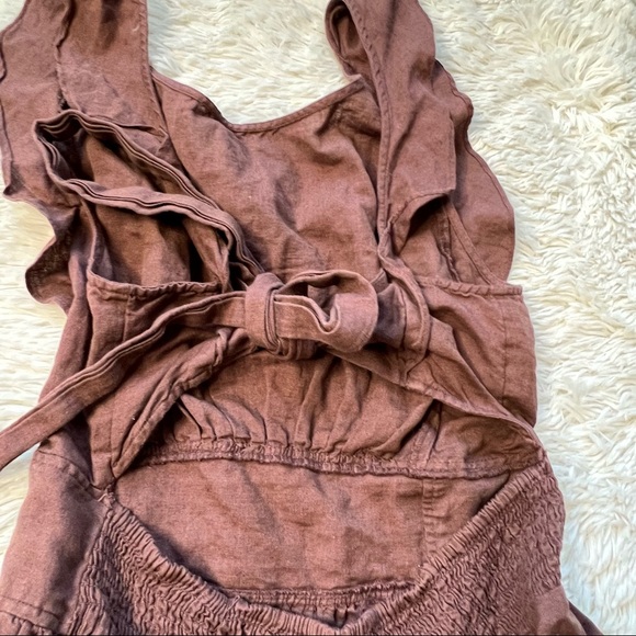 Free People Erin brown ruffle mini dress - Picture 6 of 7